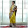 Yellow kanchipuram bridal saree